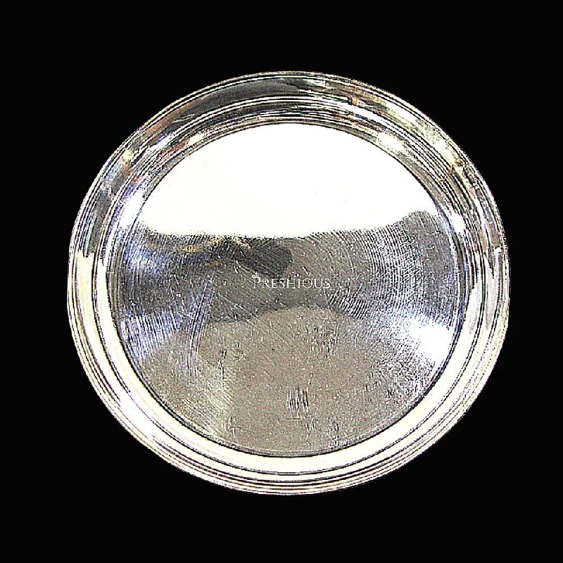 Elegant etched glass bowls-925 Sterling Silver Bangalore Thali Plate - 800 grams