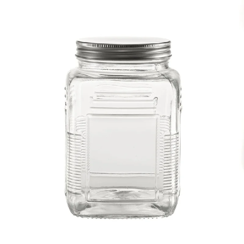 Chic minimalist dinner plates-Glass Storage Jar 17x12cm