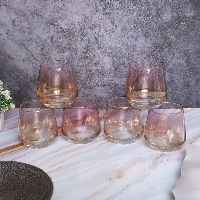 Trendy ombre glass tumblers-Short Drink Glasses in Gradient Pink Color