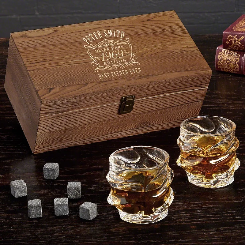 Casual plastic mugs for kids-Engraved Sculpted Whiskey Gift Set