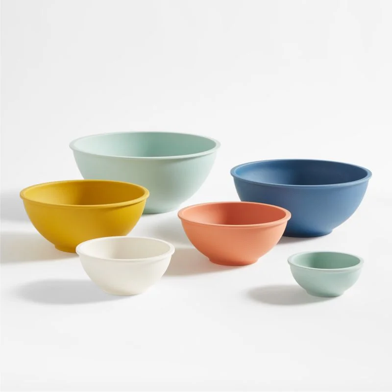 Luxury porcelain dining sets-Aubin Bamboo Fiber Colorful Bowls, Set of 6