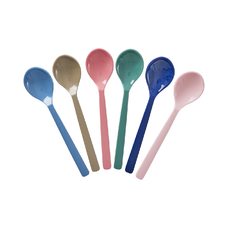 Trendy glass serving bowls-Melamine Teaspoon - A New York Minute Set of 6 Spoons