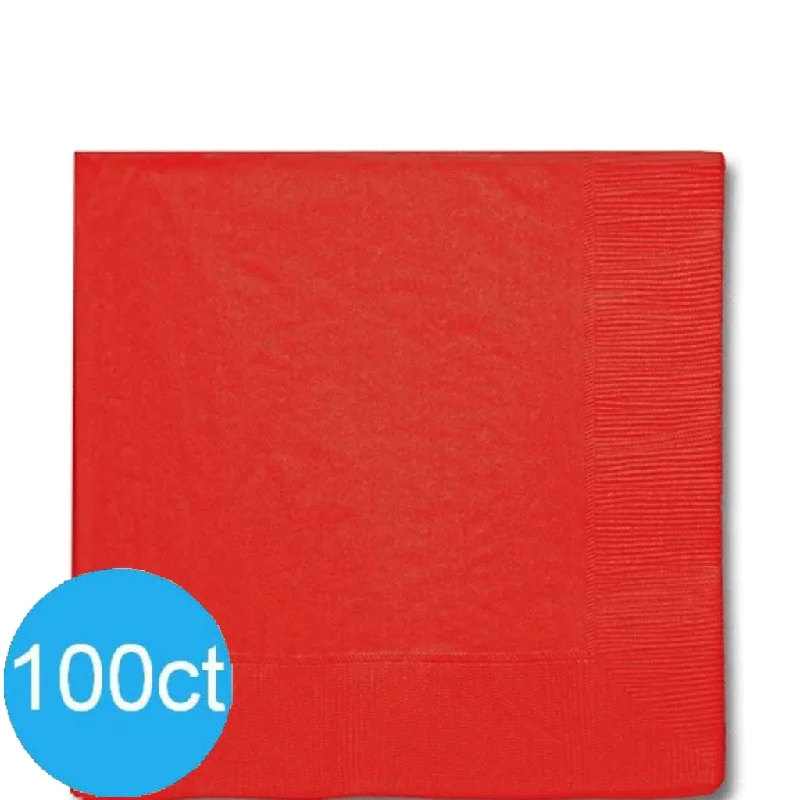 Luxury gold-rimmed bowls-Apple Red Luncheon Napkins | 100ct