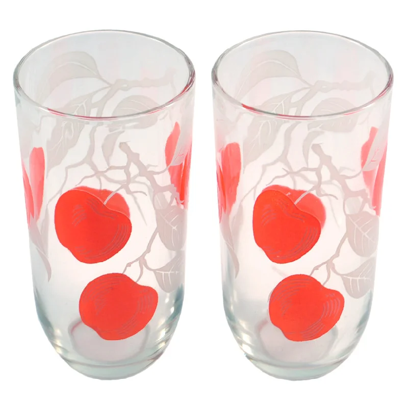 Trendy wooden salad bowls-Red & White Apple Tumblers