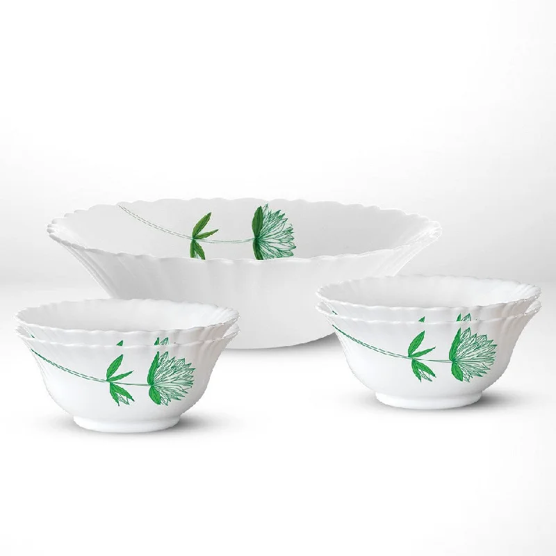 Affordable ceramic serving dishes-Green Lily Pudding Set