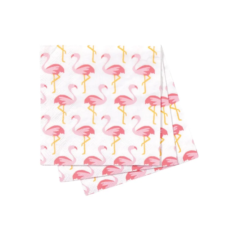 Designer stainless steel spoons-Flamingo Dessert Napkins 20ct