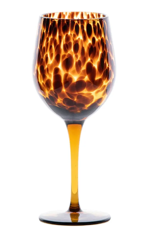 Luxury hand-painted tumblers-Juliska Puro Tortoiseshell Wine Glass