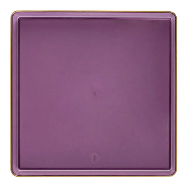 Trendy oversized dinner plates-13 Inch Purple Transparent and Gold Square Chargers (4 Count) - Square Edge