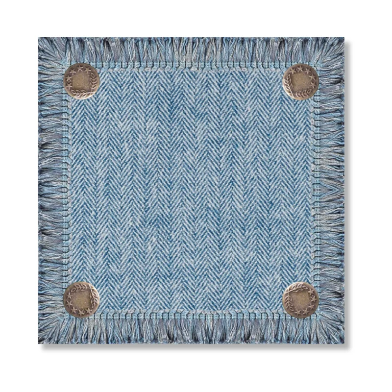 Trendy oversized dinner plates-12.5" Fray Denim Square Paper Charger (24 Count) - Fray USA