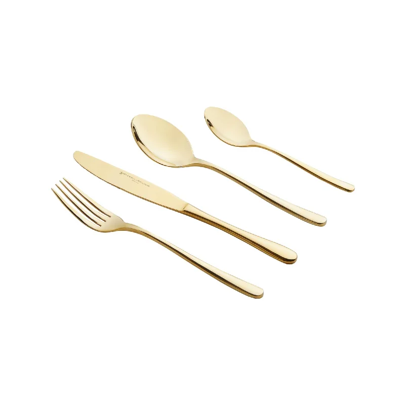 Stylish clear glass platters-Maxwell & Williams Leveson 24 Piece Cutlery Set Champagne