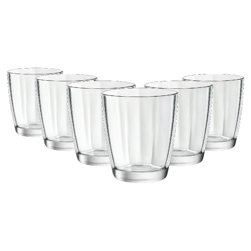 Elegant floral glass mugs-390ml Pulsar Tumbler Glasses - Pack of Six - By Bormioli Rocco