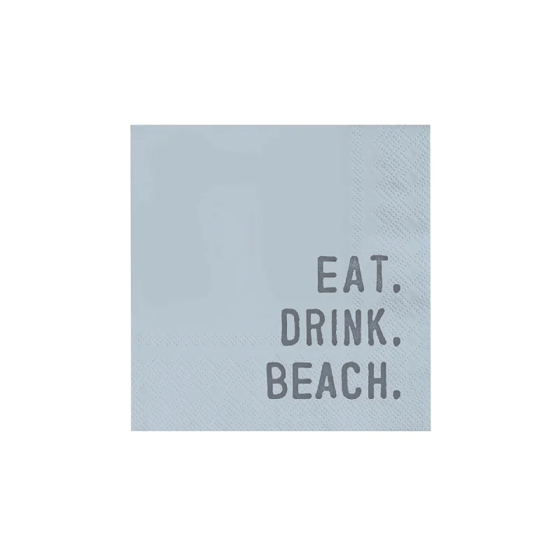 Luxury porcelain salad plates-Eat. Drink. Beach. Dessert Napkins 20ct