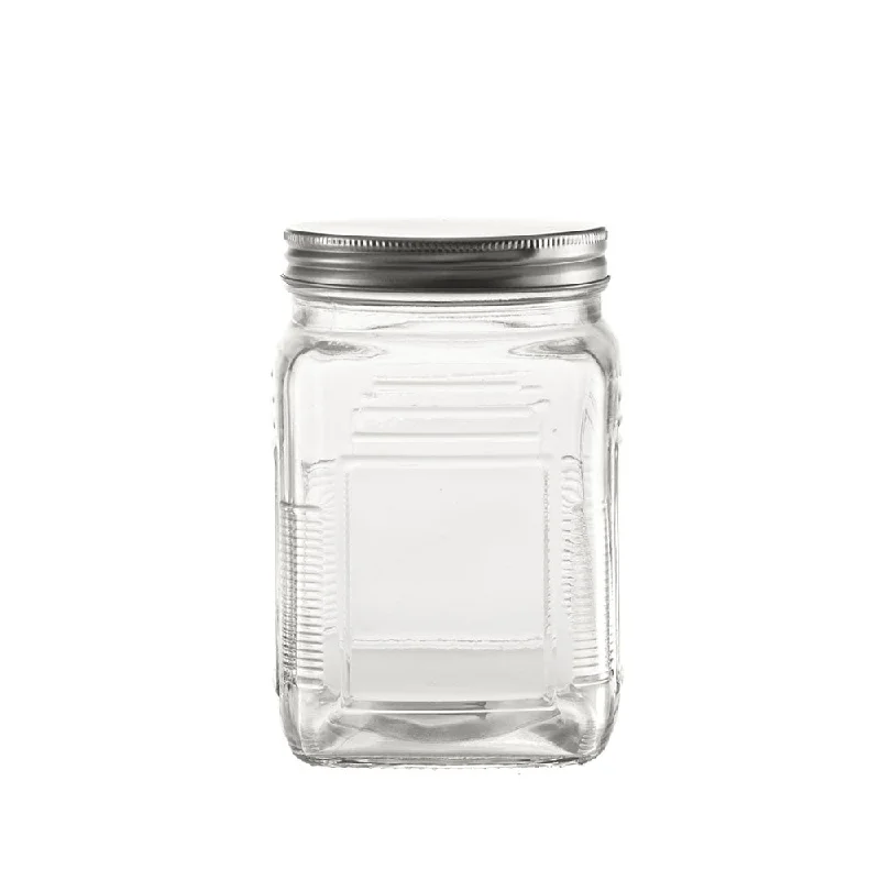 Elegant etched glass pitchers-Glass Storage Jar 15x10cm