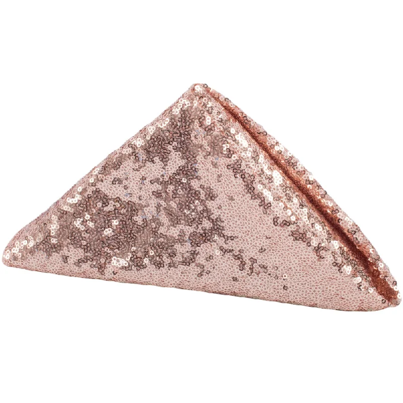 Designer stainless steel ladles-Glitz Sequin Napkin 20"x20" - Blush/Rose Gold