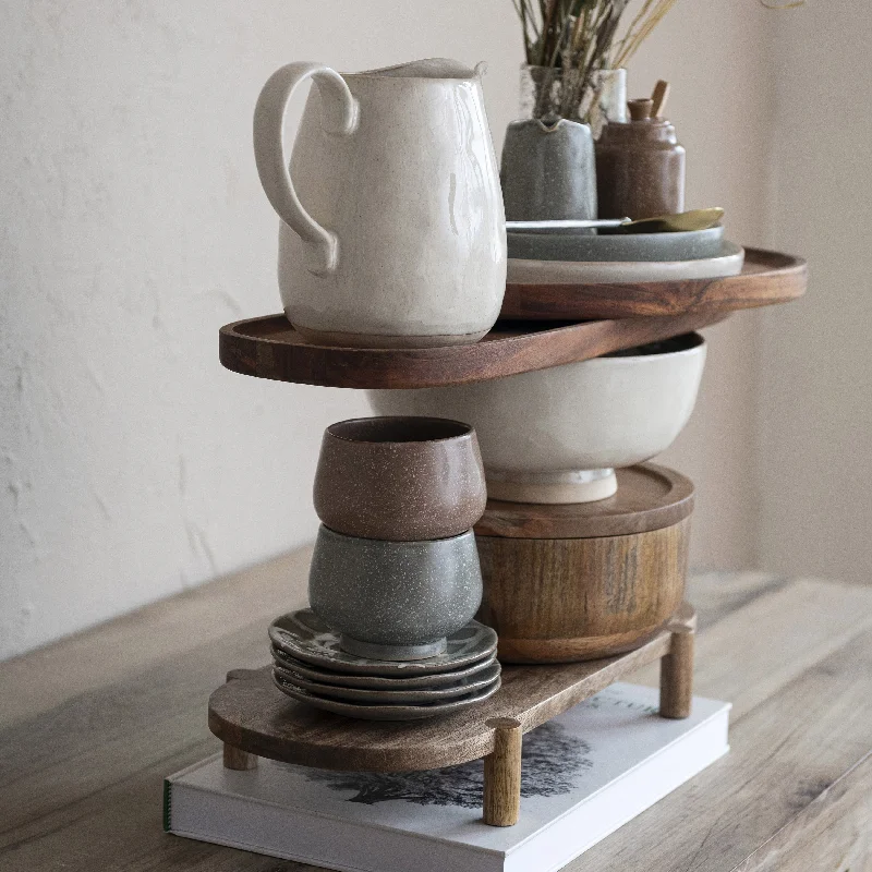 Elegant porcelain serving platters-Mango Wood Serving Bowl with Lid - 10.0"L x 10.0"W x 4.5"H - 10.0"L x 10.0"W x 4.5"H