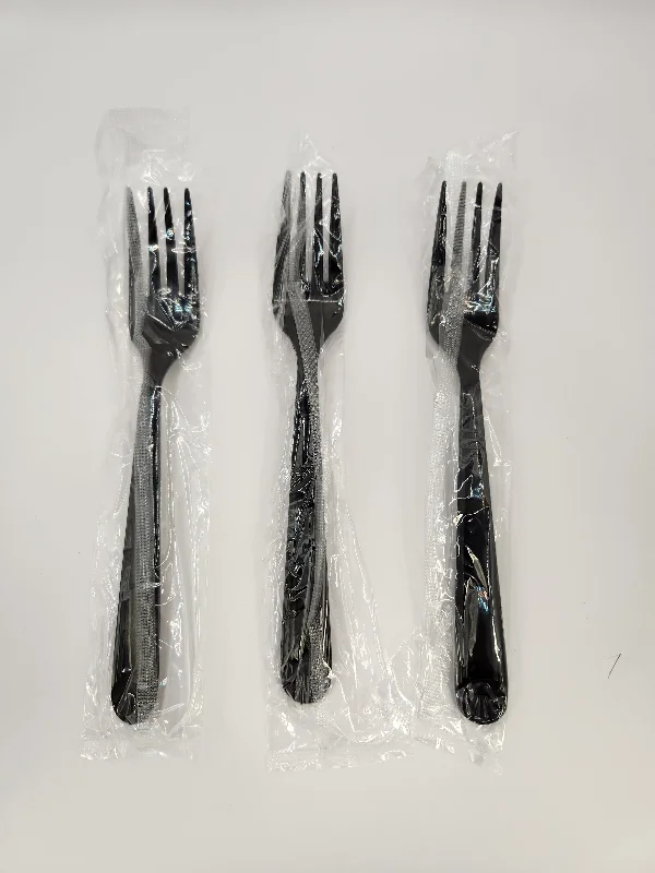 Luxury hand-painted plates-#IP-P2FB INDIVIDUAL WRAPPED HEAVY BLACK FORK 1M (SKU #70222)