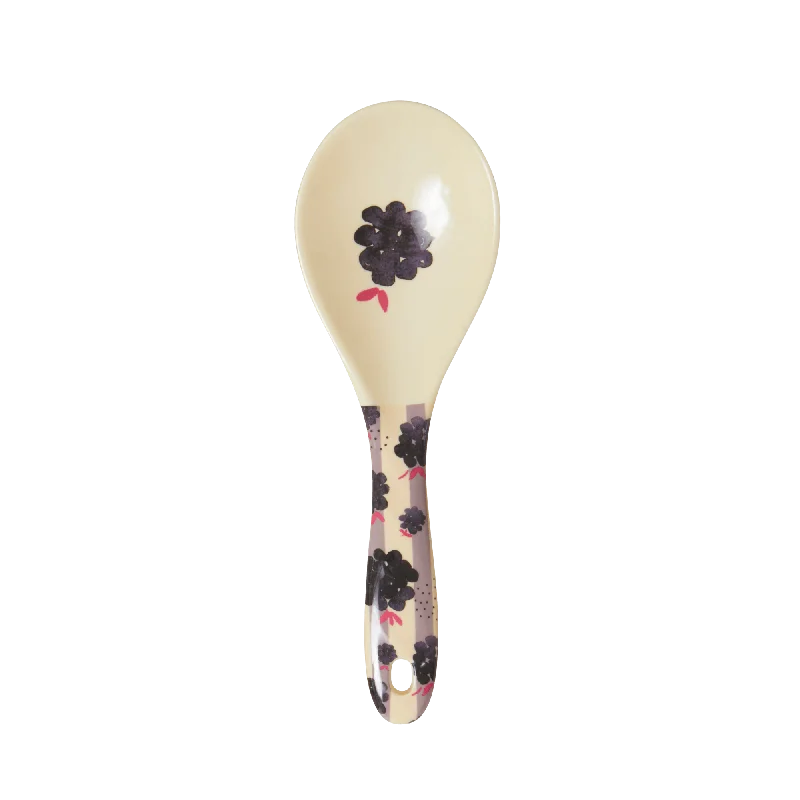 Trendy ombre glass pitchers-Melamine Salad Spoon - Cream | Blackberry Beauty Print