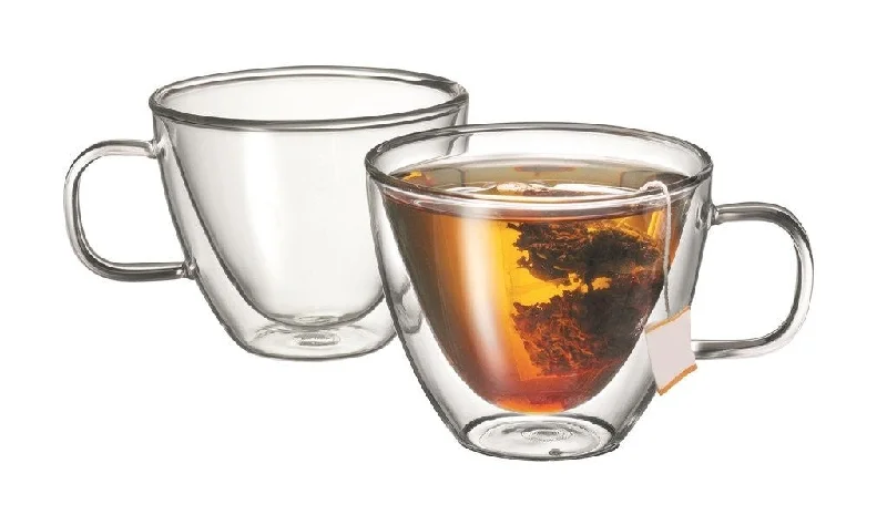 Trendy oversized ceramic tumblers-Avanti Sienna Tea Cups Set 2 D/Wall 250ml