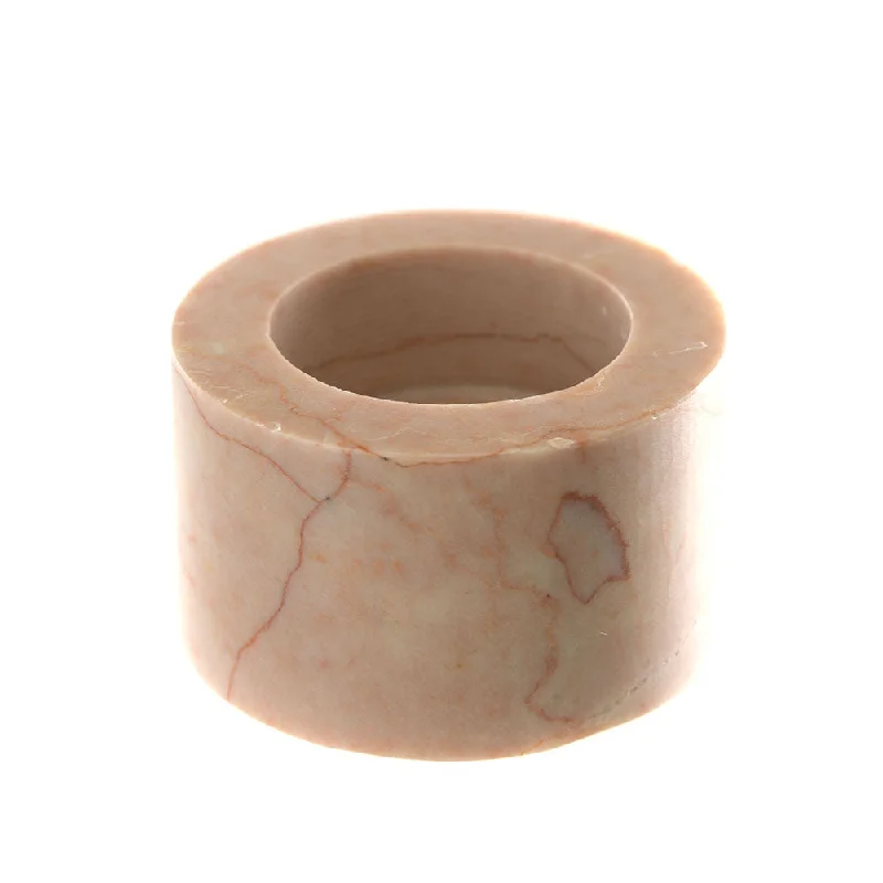 Luxury gold-trimmed plates-Marble Tealight Holder Pink 6.5cm