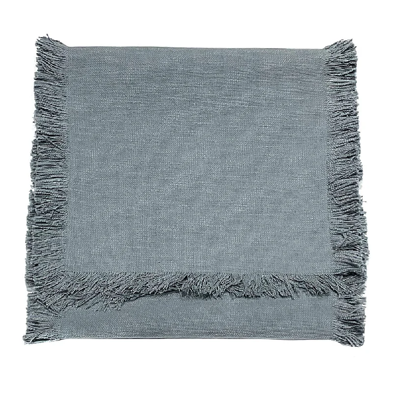 Trendy frosted serving dishes-Fringed Runner Grey 40x180cm