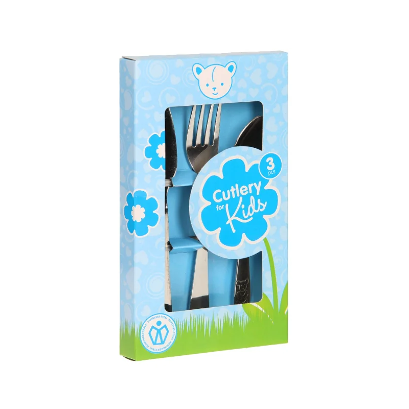 Cute cartoon plates for kids-Kitchen Life Kids Cutlery Set Blue