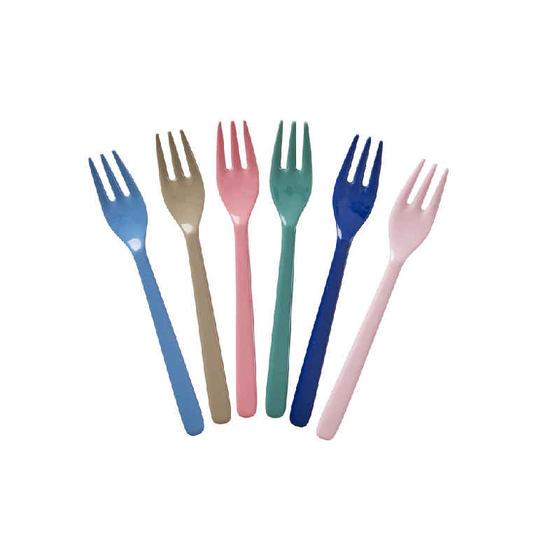 Luxury porcelain salad plates-Melamine Cake Forks - A New York Minute Set of 6