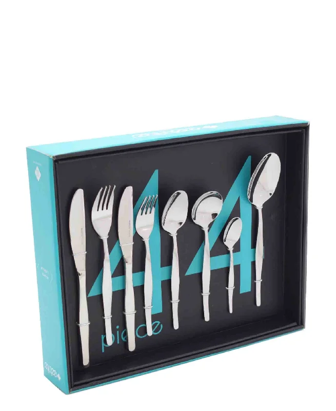 Casual plastic dinnerware for kids-Eetrite Newport 44 Piece Cutlery Set - Silver