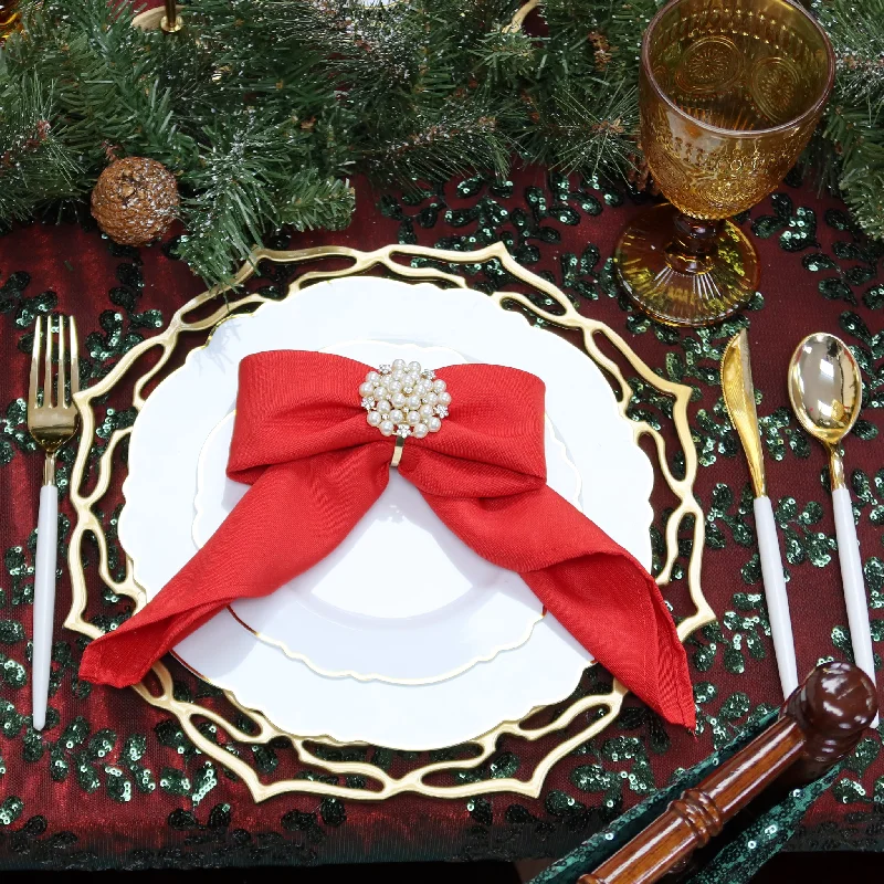 Luxury crystal salad bowls-Polyester Napkin 20"x20" - Red