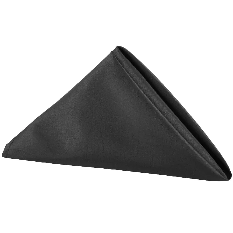 Affordable stainless steel bowls-Taffeta Napkin 20"x20" - Black