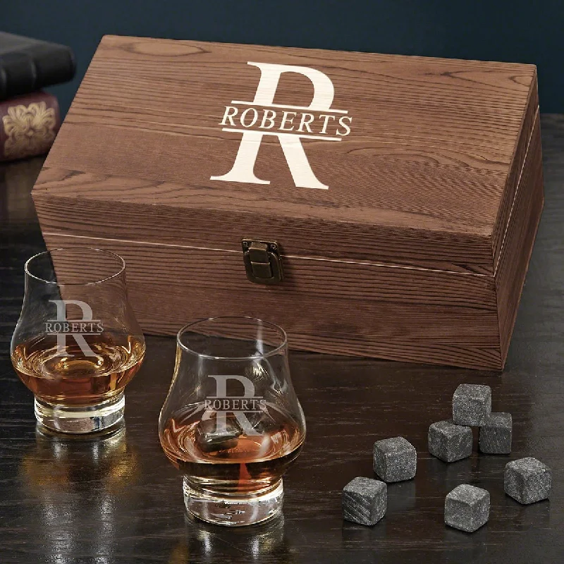 Luxury crystal water glasses-Personalized Official Kentucky Bourbon Trail Whiskey Gift Set