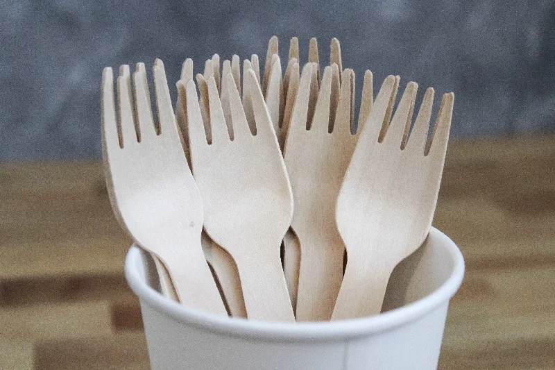 Trendy matte black cutlery-Disposable Wooden Fork (1000pcs) | Compostable | Natural Birchwood