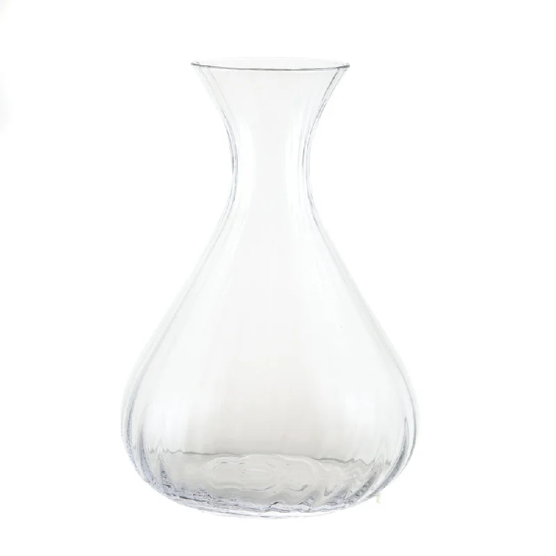 Affordable stainless steel trays-Ribbed Glass Decanter 1L