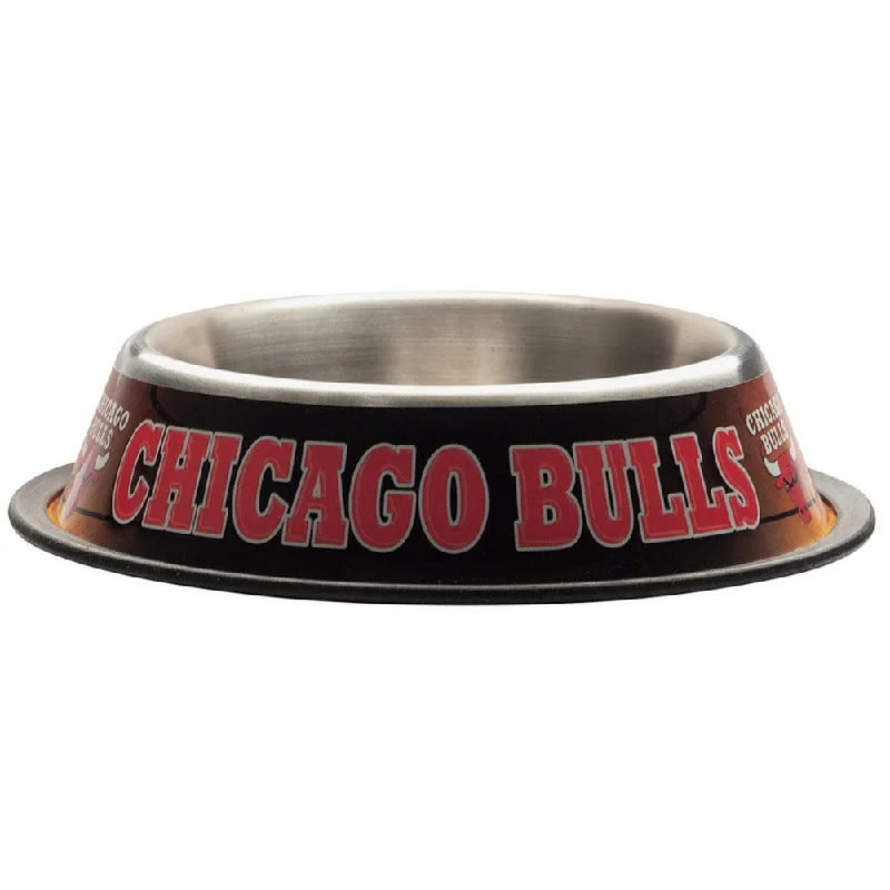 Luxury porcelain salad plates-Chicago Bulls - Logo Dog Dish