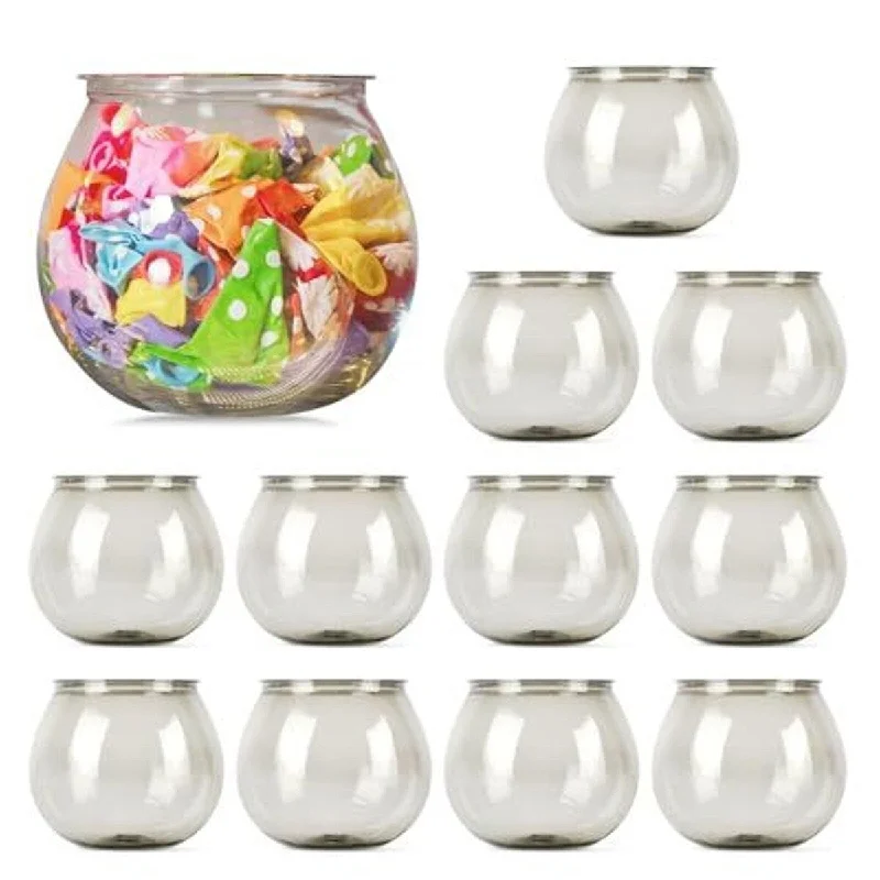 Designer ceramic dessert plates-12Pcs 27 oz Mini Plastic Fish Bowls