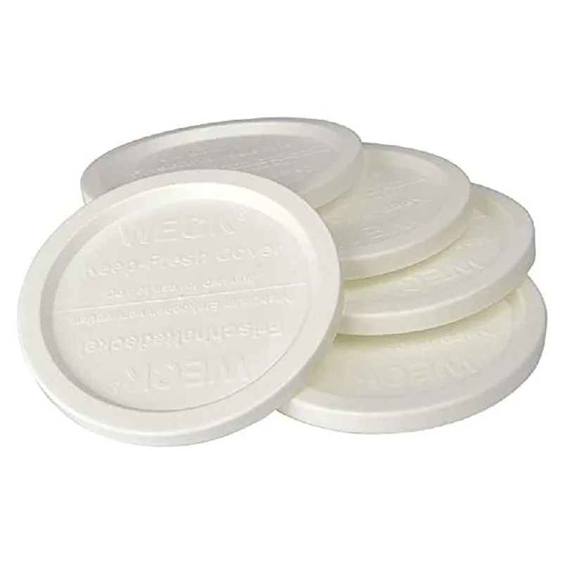 Trendy pastel dinnerware sets-Weck Plastic Lids 10cm Set/5