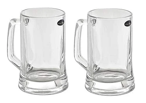 Stylish double-wall coffee cups-Amlong Crystal Lead-Free Beer Mug - 12 oz (Right For 1 Bottle), Set of 2