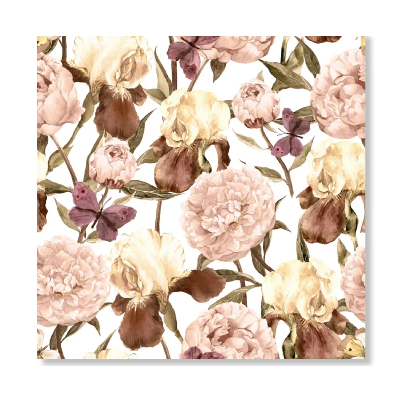 Luxury porcelain soup tureens-12.5" Vintage Floral Square Paper Charger (24 Count) - Iris Sepia