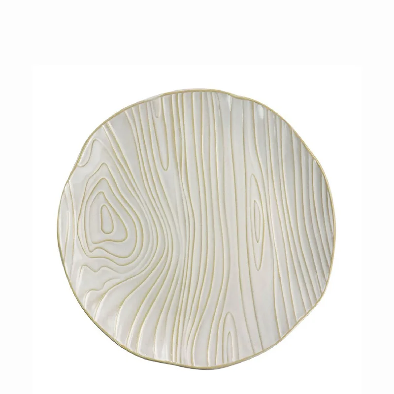 Luxury porcelain salad plates-523-8851, MST 10.75" White Dinner Plate Round-Wood Pattern