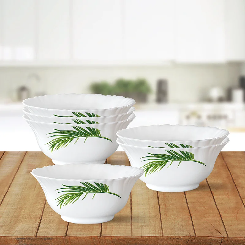 Affordable bamboo serving bowls-Larah by Borosil Crescent Veg Bowl Set