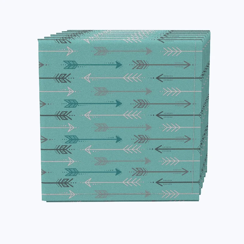 Luxury gold-rimmed bowls-Arrows on Teal Background Napkins