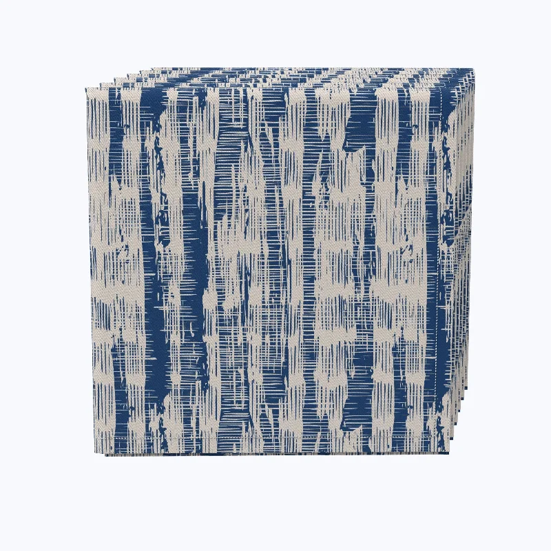 Luxury porcelain salad plates-Blue Batik Stripe Napkins