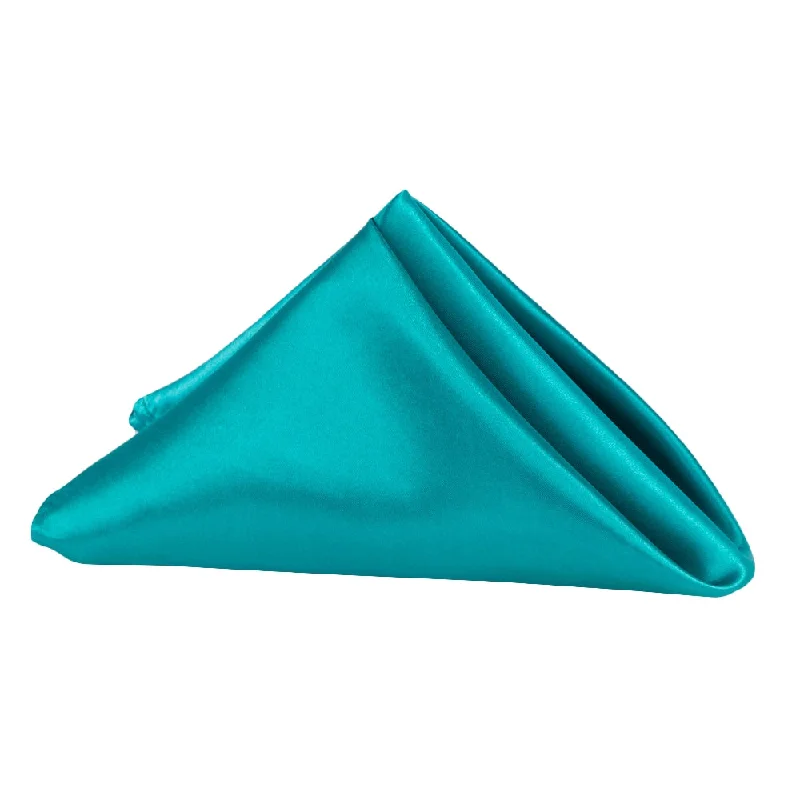 Luxury gold-rimmed bowls-Satin Napkin 20"x20" - Dark Turquoise