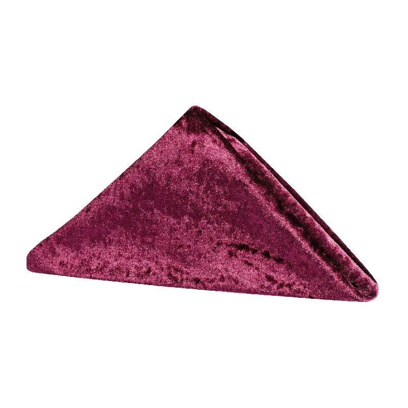 Chic minimalist dinner plates-Velvet 20"x20" Linen Napkin - Burgundy