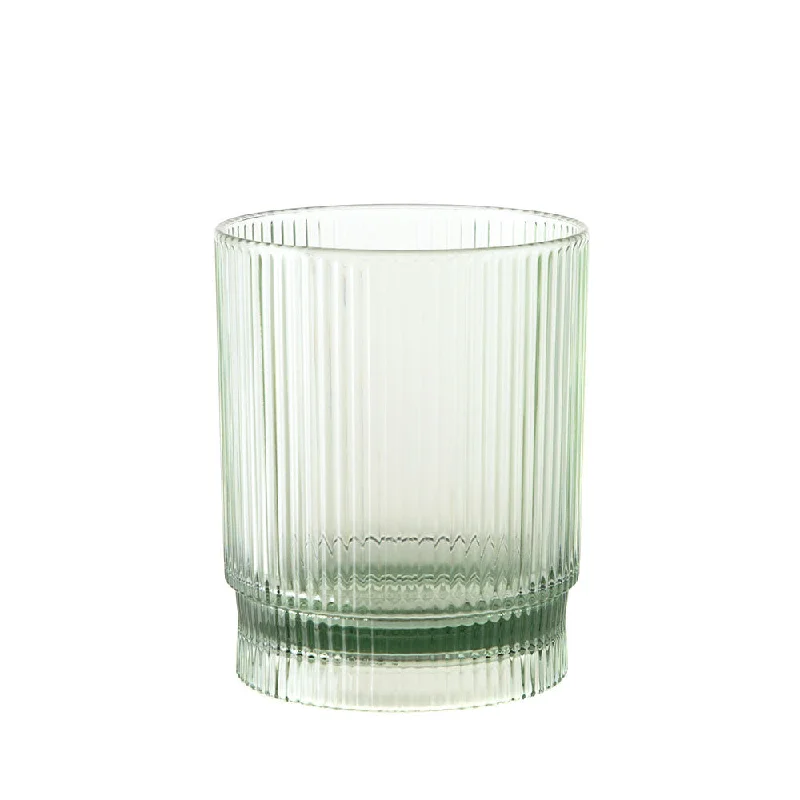 Luxury porcelain salad plates-Acrylic Tumbler Ribbed Green 285ml