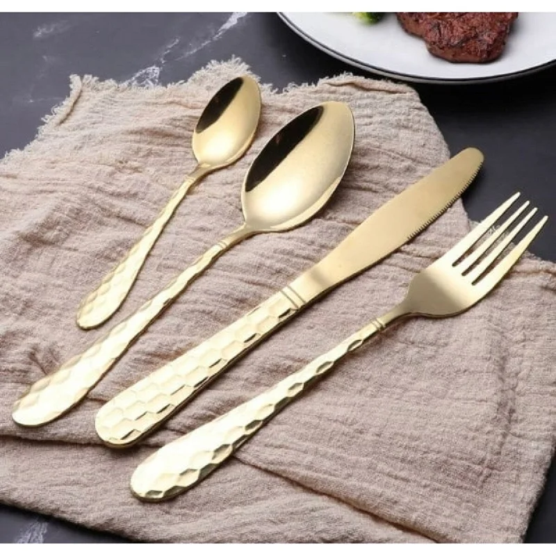 Vintage-inspired ceramic bowls-Caesar's Living 24-Piece Mirror Polished Stainless Steel Flatware Cutlery Set