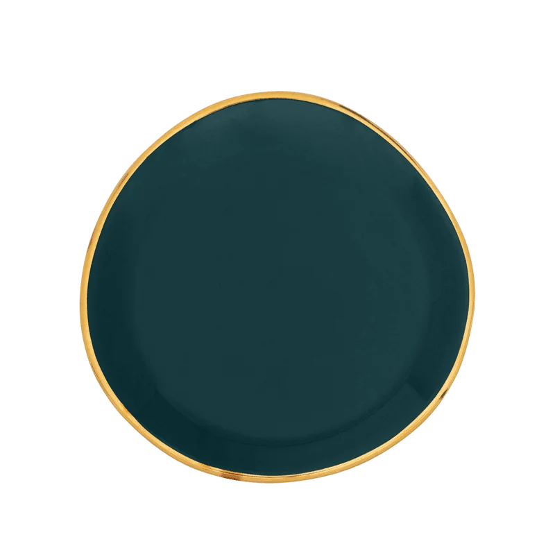 Luxury porcelain soup tureens-Good Morning plate Ø9 cm - Blue Green