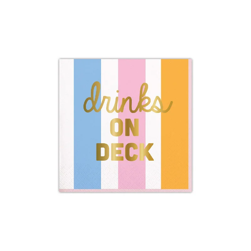 Trendy wooden salad bowls-Drinks on Deck Dessert Napkins 20ct