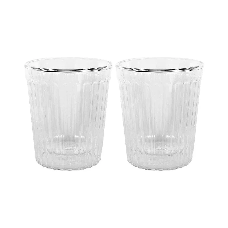 Affordable reusable plastic cups-Avanti Rigato Double Wall Set Of 2 250ml