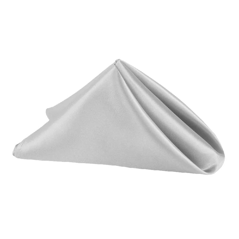 Stylish glass salad plates-Satin Napkin 20"x20" - Silver