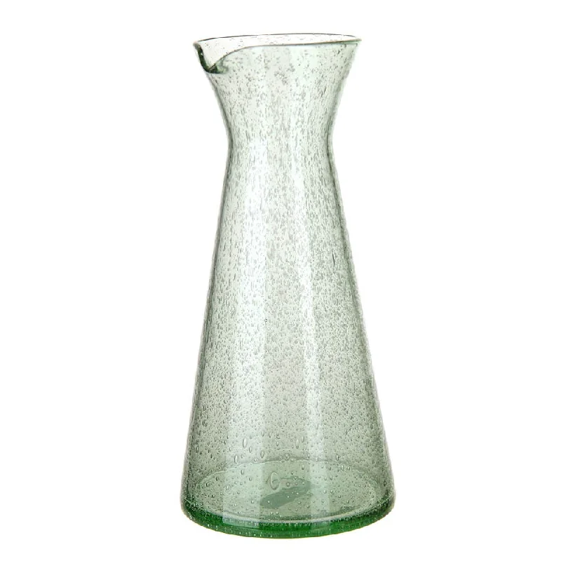 Vintage retro glass plates-Glass Carafe Bubble Green 985ml